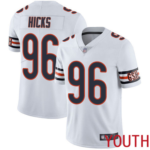 Chicago Bears Limited White Youth Akiem Hicks Road Jersey NFL Football #96 Vapor Untouchable->youth nfl jersey->Youth Jersey